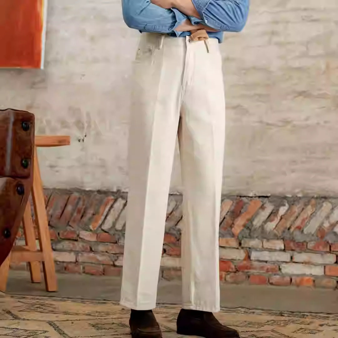 Old Money Style Original Embryo Color Straight Bootcut Pants - L’Heure Marquée 