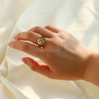 Stainless Steel Ring 18K Gold Plated Ring - L’Heure Marquée 