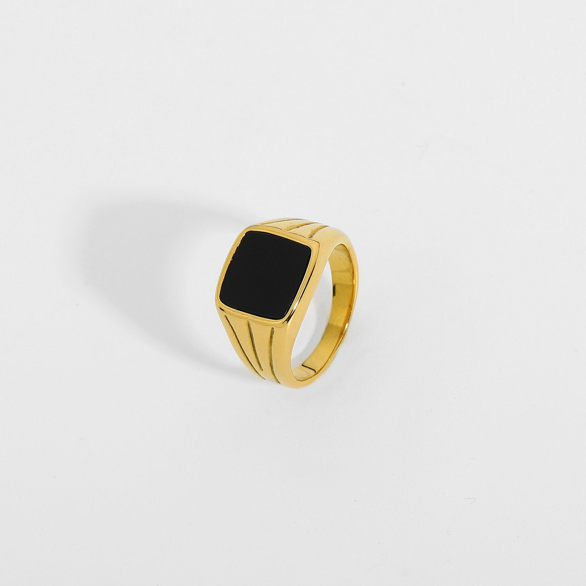Stainless Steel Ring 18K Gold Plated Ring - L’Heure Marquée 