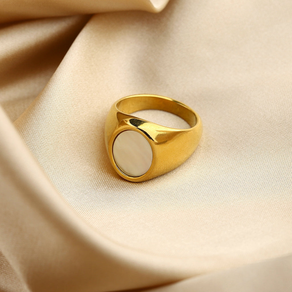 Stainless Steel Ring 18K Gold Plated Ring - L’Heure Marquée 