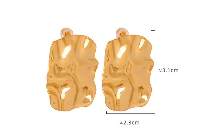 Square Pleated Earrings - L’Heure Marquée 