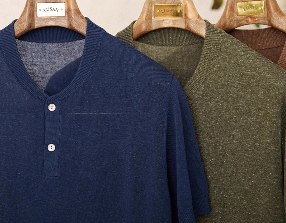 Linen Blended Men's Young Old Money Style Sweater - L’Heure Marquée 