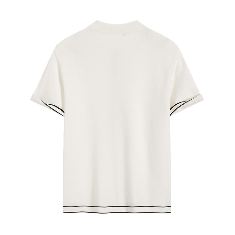 Simple Cardigan Contrast Color Lapels Old Money Style - L’Heure Marquée 