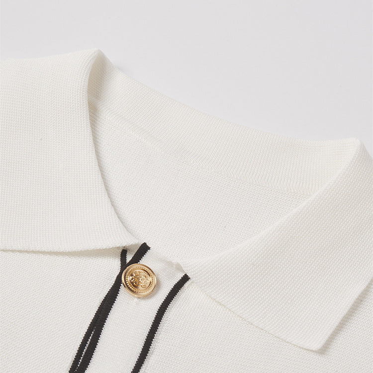 Simple Cardigan Contrast Color Lapels Old Money Style - L’Heure Marquée 