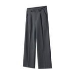 Old Money Style Pleated American Neutral Straight Casual Suit Pants - L’Heure Marquée 