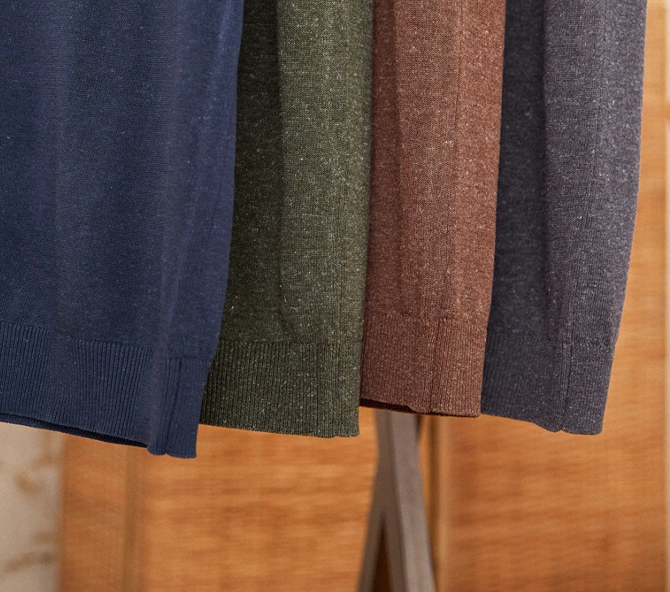 Linen Blended Men's Young Old Money Style Sweater - L’Heure Marquée 