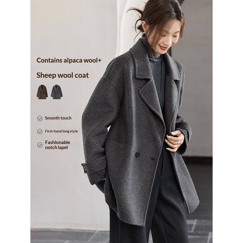 A Classic Long Double-faced Wool Coat Old Money Style For Winter - L’Heure Marquée 