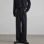 Old Money Style Pleated American Neutral Straight Casual Suit Pants - L’Heure Marquée 