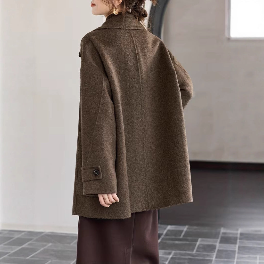 A Classic Long Double-faced Wool Coat Old Money Style For Winter - L’Heure Marquée 
