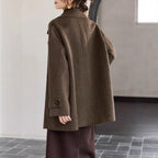 A Classic Long Double-faced Wool Coat Old Money Style For Winter - L’Heure Marquée 