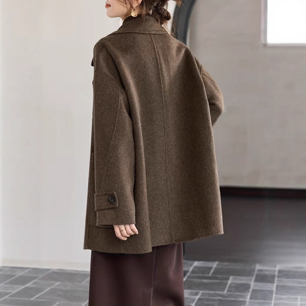 A Classic Long Double-faced Wool Coat Old Money Style For Winter - L’Heure Marquée 