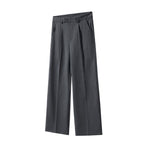 Old Money Style Pleated American Neutral Straight Casual Suit Pants - L’Heure Marquée 