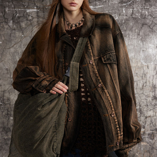 Punk Waste Soil Tie-dye Do The Old Cowboy Coat - L’Heure Marquée 