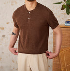 Linen Blended Men's Young Old Money Style Sweater - L’Heure Marquée 